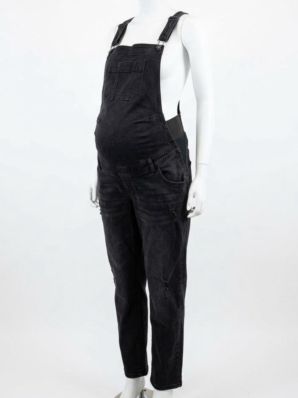 Paisley Sky Black Maternity Babywearing Straight-Leg Overalls Size Large